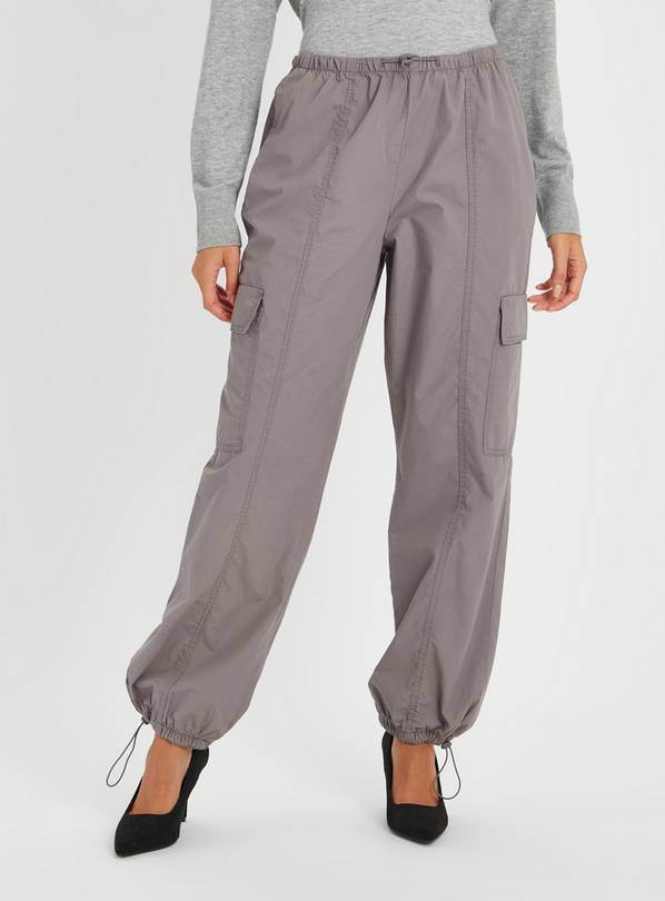 Light Grey Parachute Trousers  10